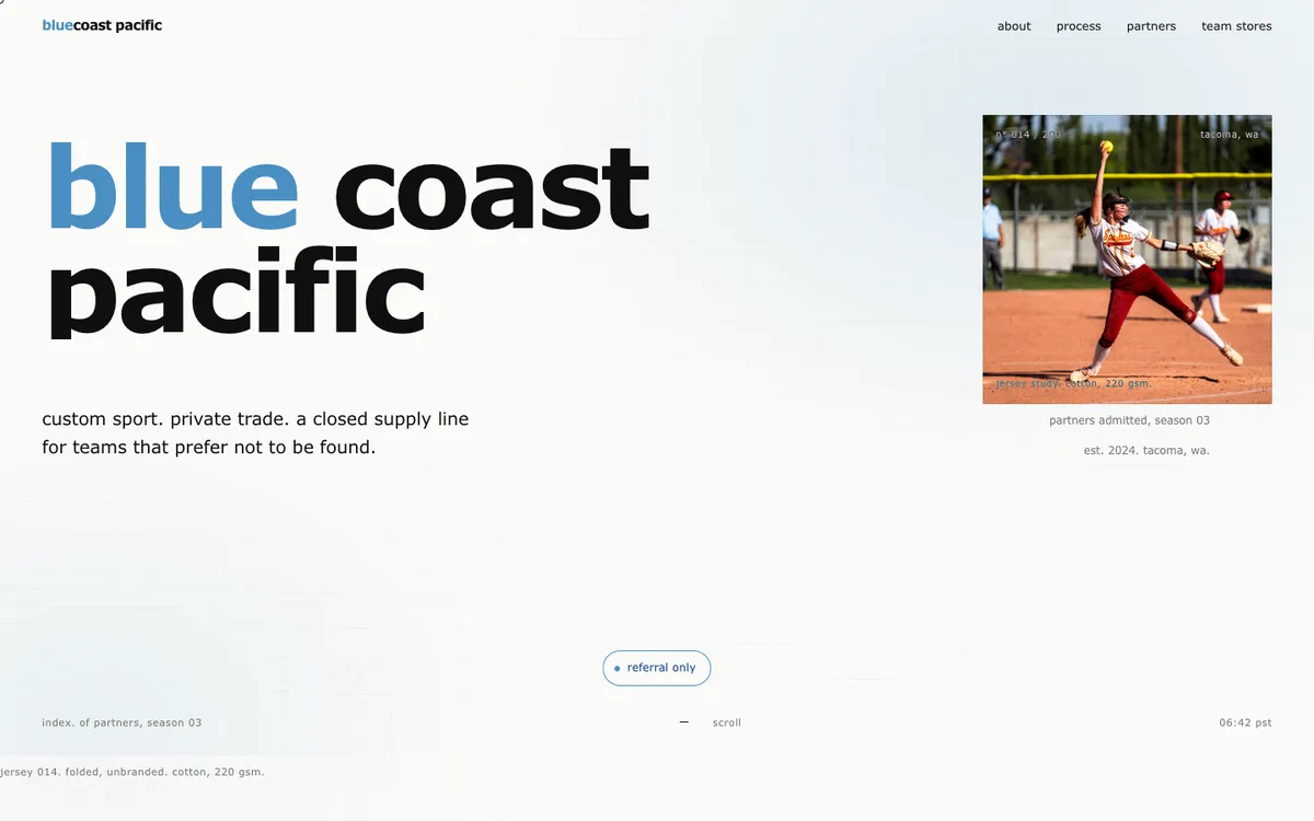 Bluecoast Pacific website by Landon Scales