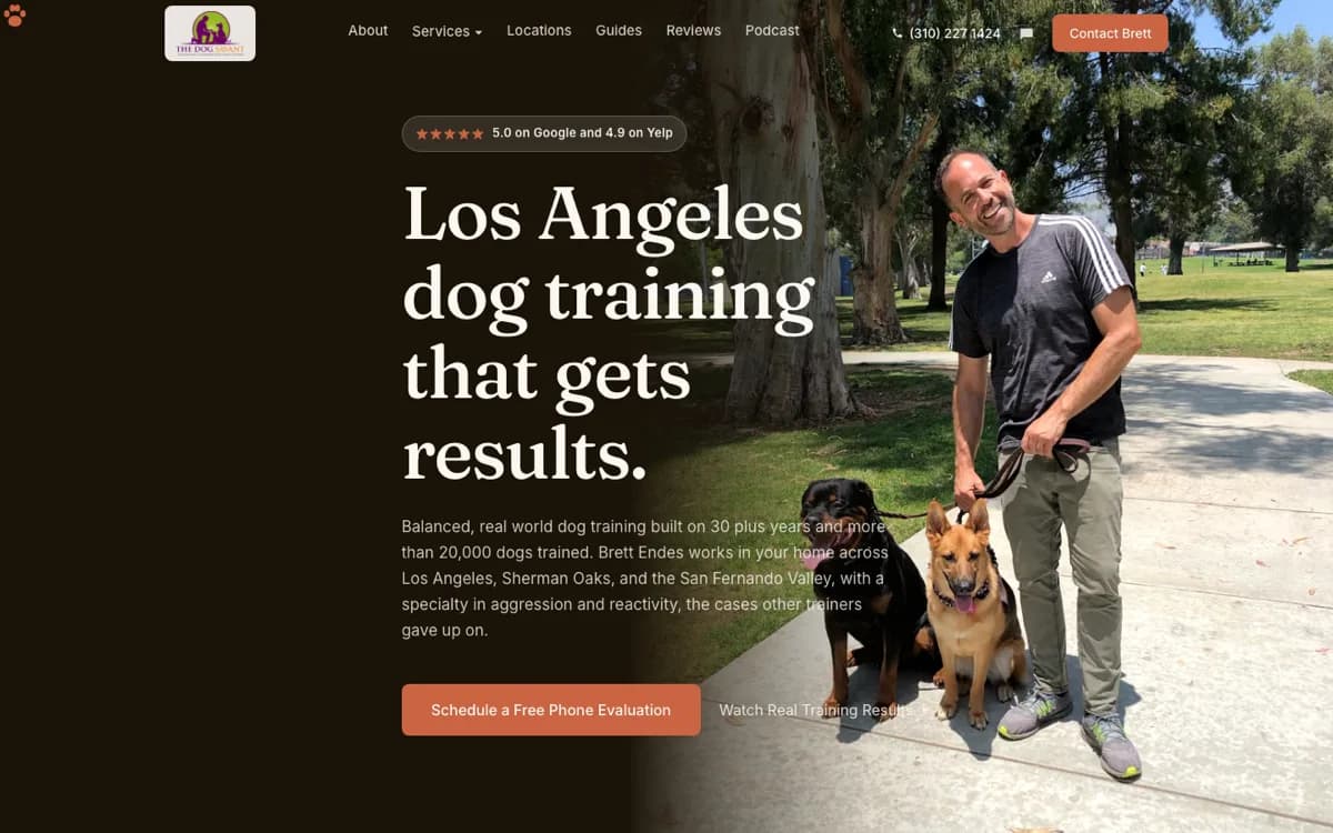 The Dog Savant website designed and built by Landon Scales