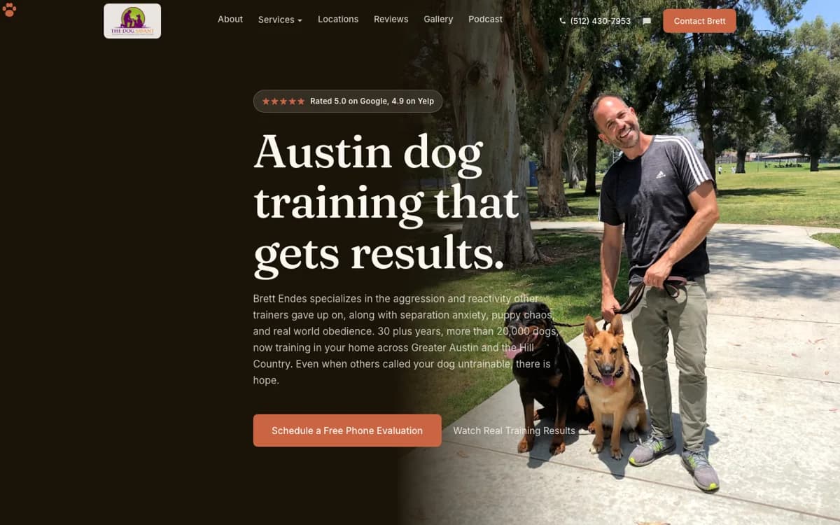 Good Dog Austin website by Landon Scales