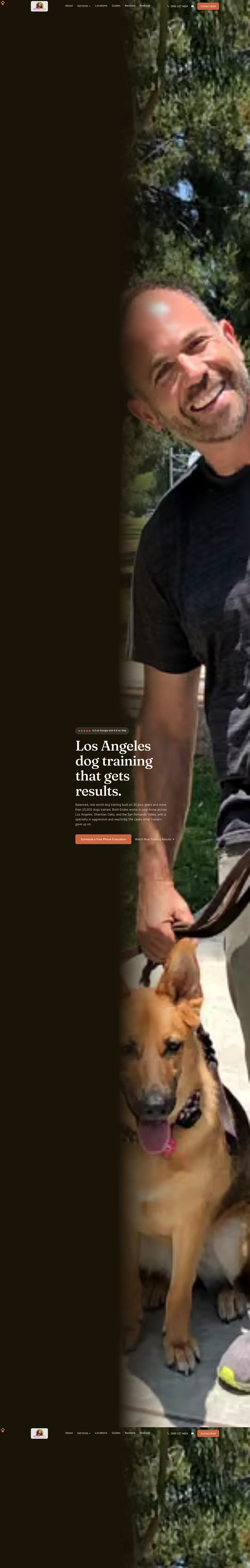 Full page screenshot of the The Dog Savant website