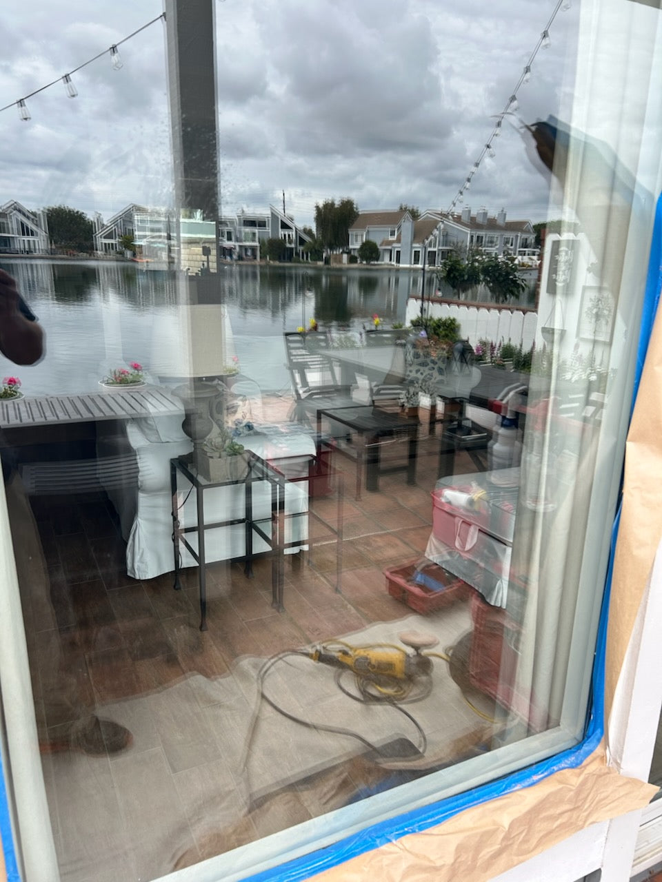 Shower door after restoration — spotless clarity