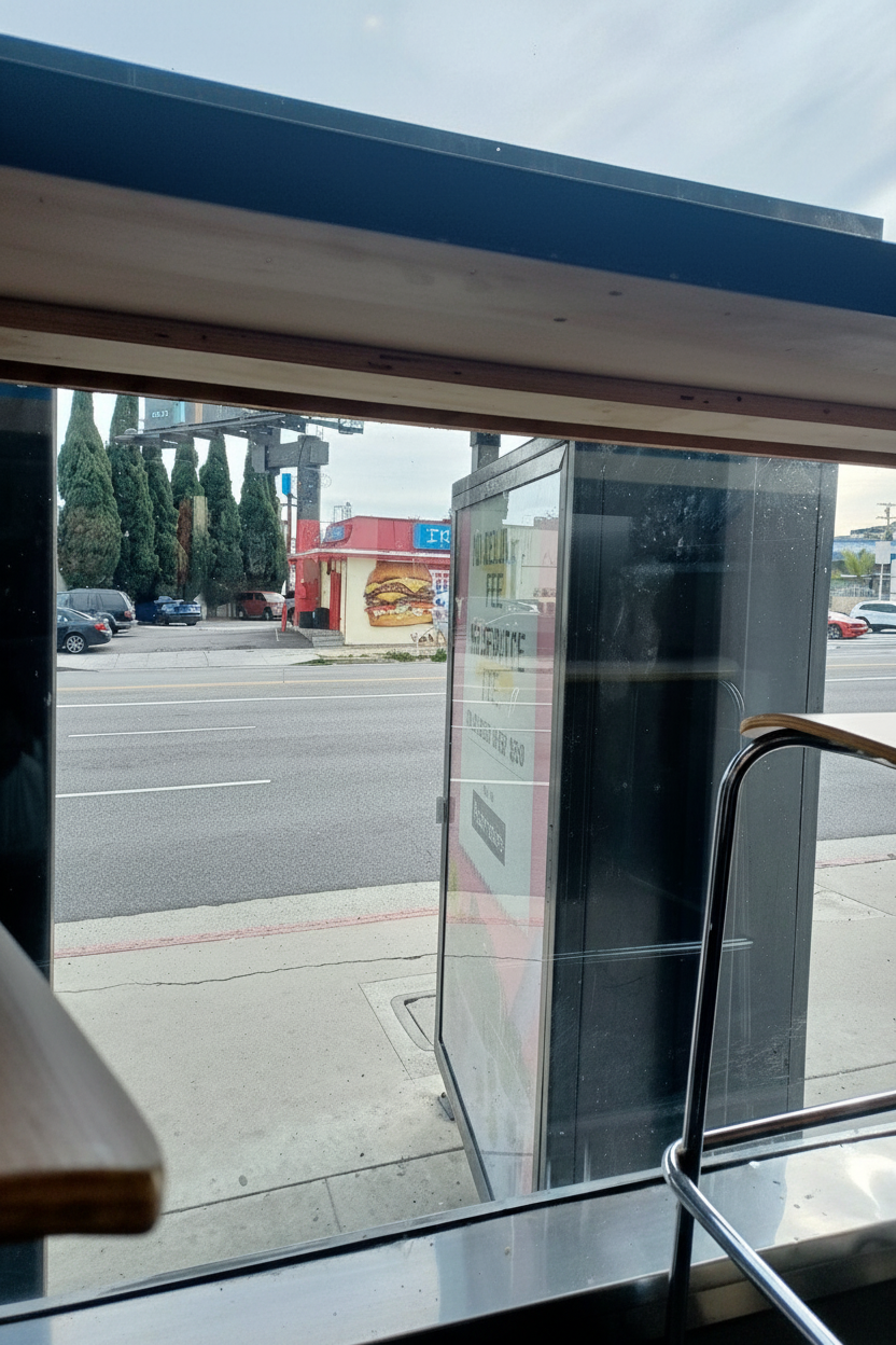 Storefront glass after restoration — crystal clear